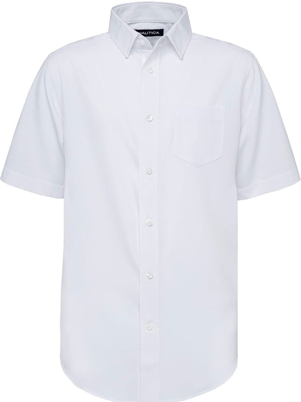 Nautica Boys Short Sleeve Button-Down Shirt in White ✨5 for $15!✨ school uniform